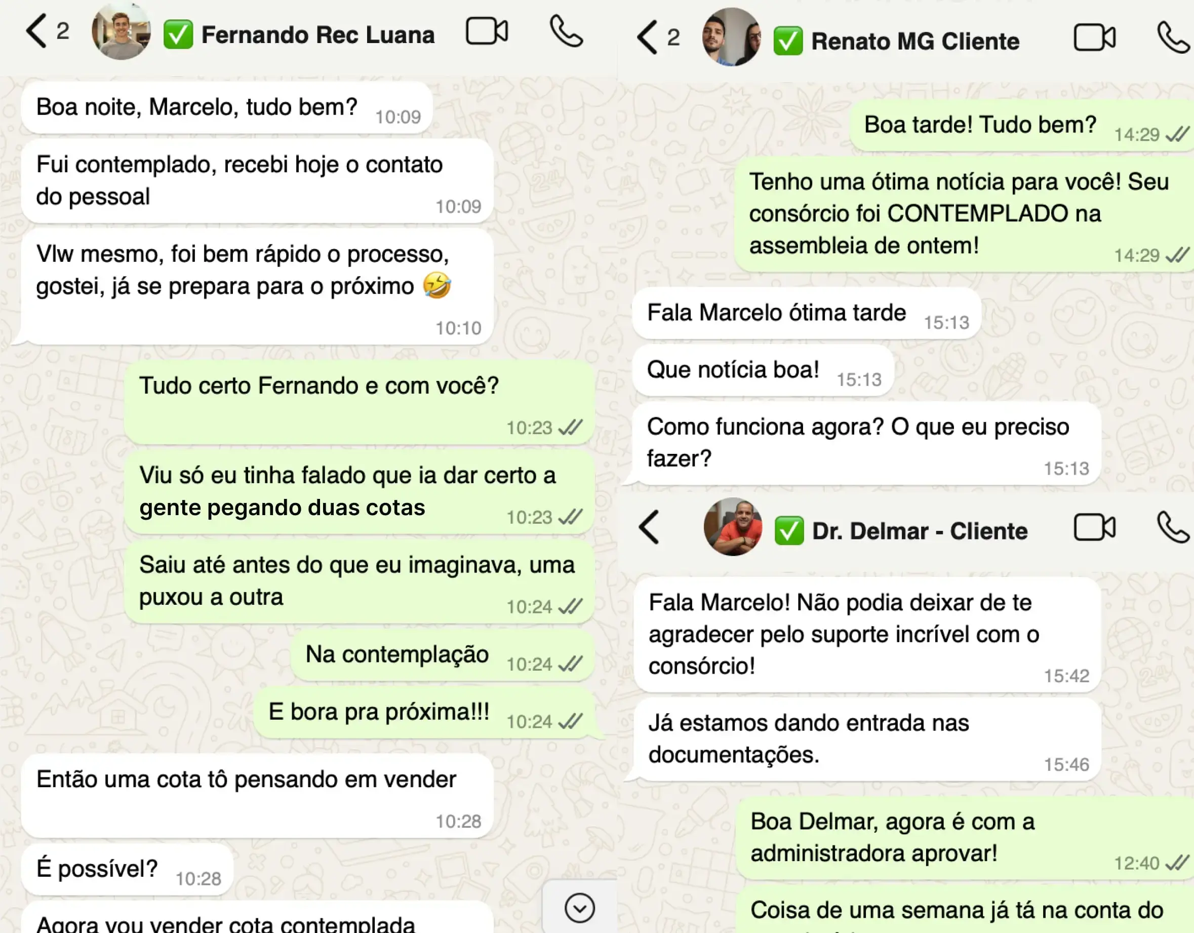 Depoimentos de pessoas que alcançaram suas metas com a Fexcon